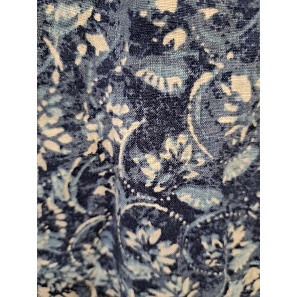 Lauren Ralph Lauren Linen Floral Shirtdress Tie Waist Blue Plus Size 14 Women's - Picture 6 of 12